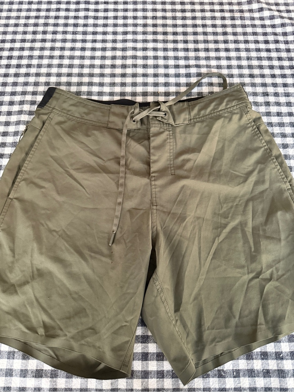 Men's Athletic Drawstring Shorts - Olive Green
